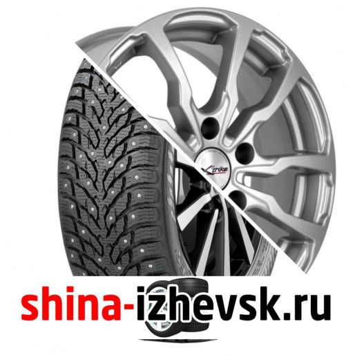 Колесо в сборе Nokian Hakkapeliitta 9 205/65 R16 T 95 + X-trike X117 6.5xR16 5×114.3 ET45 DIA67.1 Темно-серебристый с полированной лицевой частью в Ижевске